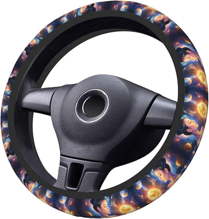 Space Galaxy Pattern Universal Fit Steering Wheel Cover for Car, Truck, and SUV, Durable Steering Wheel Protection