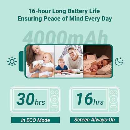 OKAIDI Baby Monitor with 2 Cameras and Audio, Video Baby Monitor with 6'' IPS