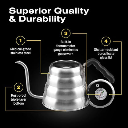 Bean Envy Pour Over Coffee Kettle, Small Gooseneck Kettle