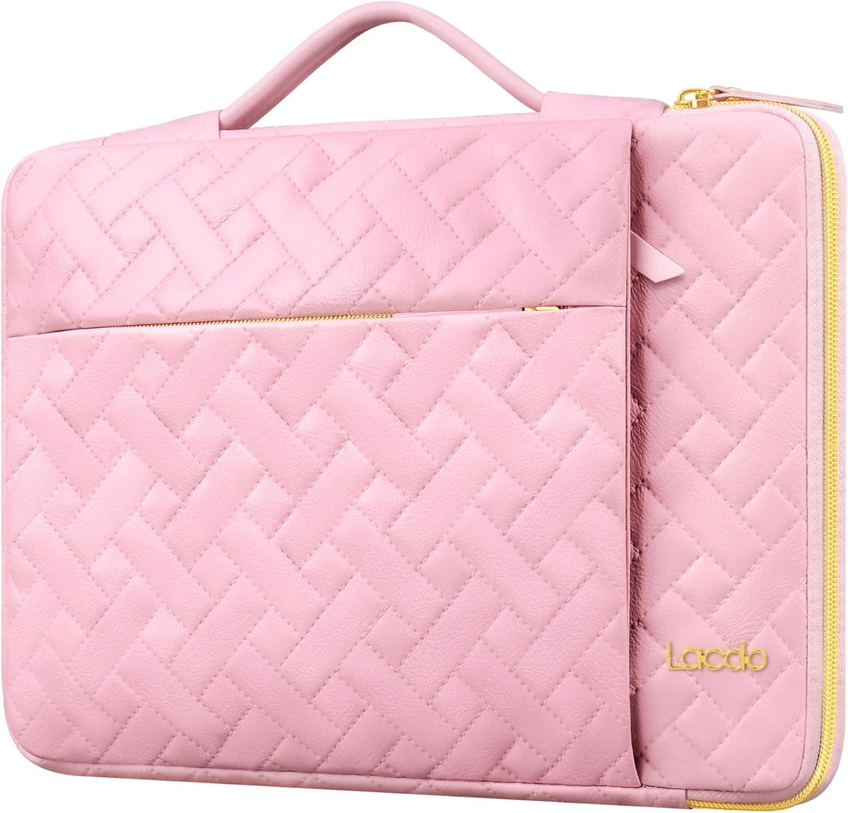 Lacdo 360° Protective Laptop Sleeve Case for 13 inch New MacBook Air M4 A3240 2025, M3 A3113, M2 A2681, M1 A2337 A2179 A1932 2024-2018 | 13 inch MacBook Pro M2/M1 A2338 A2251 A2289 Bag, Sakura Pink