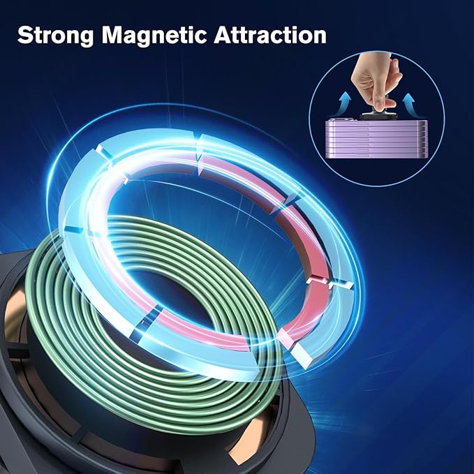 OHLPRO for Magsafe Car Mount, Super Strong Magnetic Wireless Car Charger Compatible with iPhone 17 Pro max,17/16/15/14/13 Series, [with QC 3.0 Adapter] Dashboard Car Phone Holder