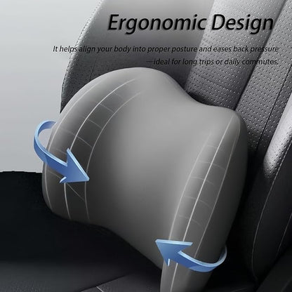 Car Lumbar Support Pillow and Car Neck Pillow Kit for McLaren 650S 2014 2015 2016 2017, Car Seat Neck Back Rest Pillows, Ergonomic Car Seat Headrest & Lumbar Cushion,B Grey