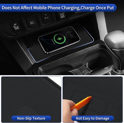 Car Wireless Charger Silica Gel Pad Suitable for 2016-2023 Toyota Tacoma Mobile Phone Charging Non-Slip Mat Interior Modification Accessories (Wireless Charger Pad -Not a Charging Device)