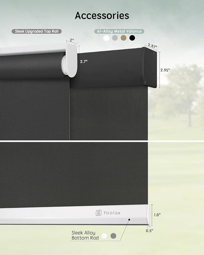 Yoolax Motorized Solar Shades, Flame Resistat Smart Blinds
