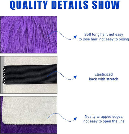 Furry Car Center Console Cover, 11.8"×7.9" Sheepskin Wool Armrest Box Cushion Pad, Comfort Soft Auto Center Console Protector, Interior Decor Accessories for Most Vehicles (Dark Purple)