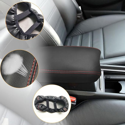Compatible with Center Console Armrest Cover for Honda Civic 2006 2007 2008 2009 2010 2011 Leather Arm Rest Storage Box Lids Cushion Protector Pad