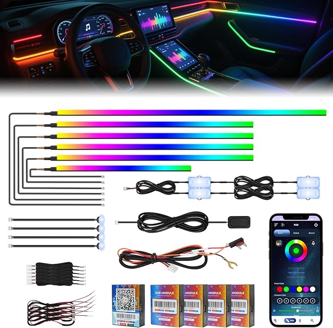 2026 Upgraded Dreamcolor Acrylic Interior Car LED Strip Light