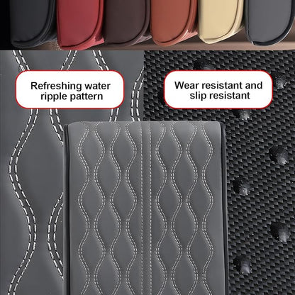Car Center Console Cover, Leather Waterproof Vehicle Armrest Box Pad, Memory Cotton Comfortable Automotive Interior Seat Box Cushion Protector Accessories, Universal for Most Cars (Gray)
