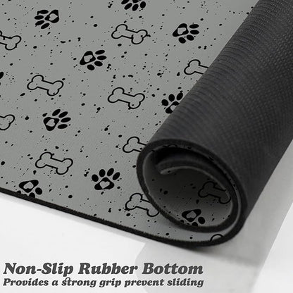 Dog Food Mats,Cat Absorbent Water Bowl Feeding Mats Pet Placemats for Food and Water Spot 12 * 20 inch