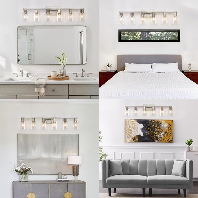 6 Light Bathroom Light Fixtures, Bathroom Vanity Light