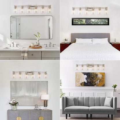 6 Light Bathroom Light Fixtures, Bathroom Vanity Light