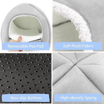 Guinea Pig Hideout & Tunnel Set, Soft Plush Washable Pet Bed | Ideal for Resting, Hiding & Exercising, Fits Guinea Pigs Dwarf Rabbits Ferrets Small Animals, Easy to Clean