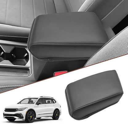 SKTU 2024 Tiguan/ 2024 2025 2026 Taos Center Console Cover for 2018-2024 Volkswagen Tiguan/ 2022-2026 Volkswagen Taos Armrest Cover 2024 2025 2026 VW Taos Accessories Center Console Cushion
