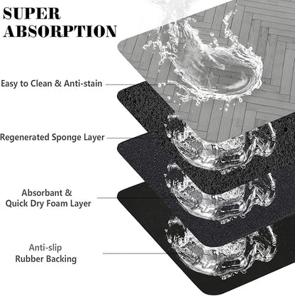 Dog Food Mats for Floors Absorbent, Pet Cat Food Mat - Quick Dry Dog Bowl Mats for Food and Water, Eco-Friendly Boho Pet Supplies