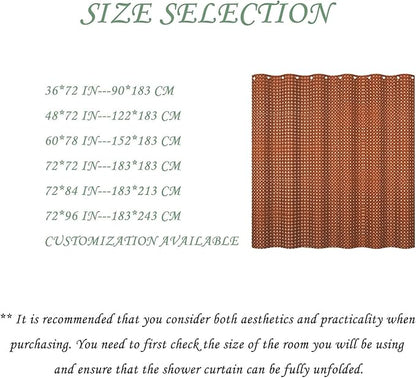 ggaimwf 36x72 Inch Solid Color Shower Curtain for Bathroom Waffle Bath Water Resistant Fabric Curtains Brown Modern Thick Shower Stall Curtain with Metal Hooks