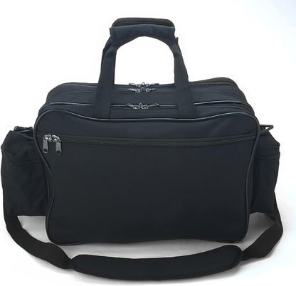 ASA TECHMED Nursing Bag with Compartments – Durable Medical Equipment Shoulder Bag for Nurses, Physicians, EMTs, Multi-Pocket, Nylon Reinforced, Adjustable Straps (Black)