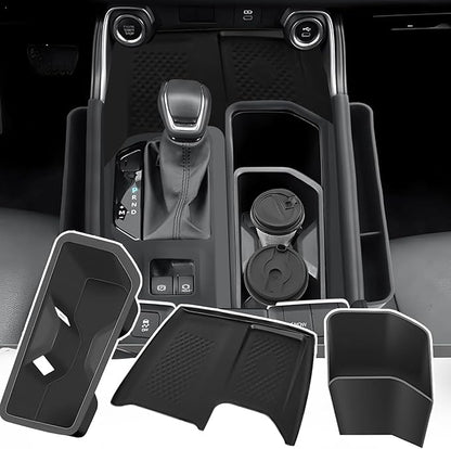 Compatible with Grand Highlander 2024-2026 Accessories, Black Silicone Center Console Cup Holder & Wireless Charging Anti-Slip Mat (3PCS)