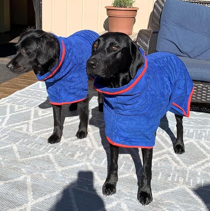 HhiMyOct Dog Drying Coat - Fast Drying Dog Towel Robe - Microfiber Super Absorbent Pet Bathrobe, Adjustable Collar & Belly Strap Fast Drying Coat Pet Dog Cat Bath Robe Towel