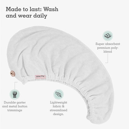 Brook + Bay Microfiber Hair Towel Wrap - Quick-Dry Absorption & Microfiber Towel - Anti-Frizz Styling & Hair Plop Technique