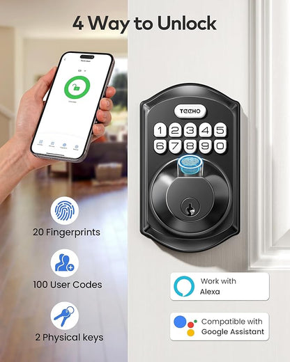 TEEHO TE012W WiFi Smart Lock, Fingerprint Door Lock