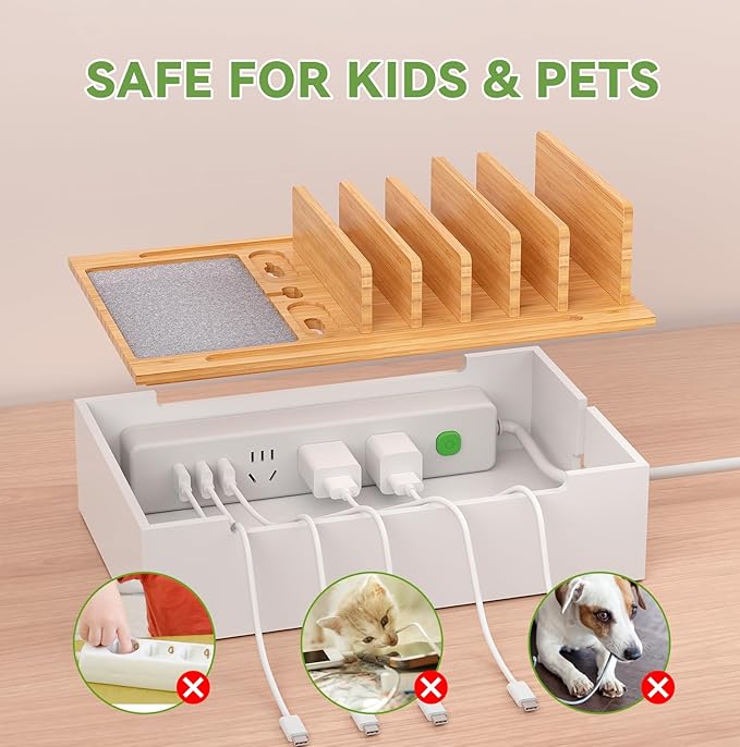 Pezin & Hulin Bamboo Charging Station, Electronic Devices Organizer