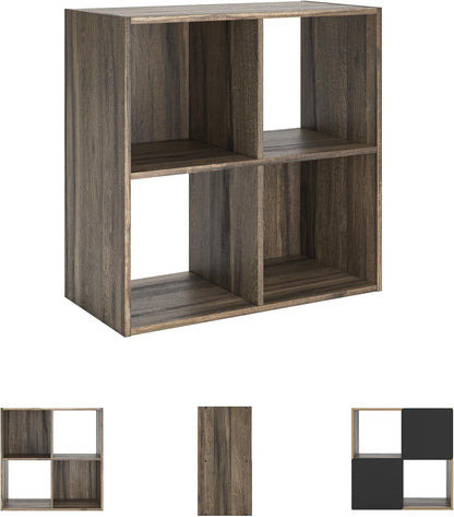 Signature Design by Ashley Shallifer 4 Cube Storage Organizer or Bookcase, Brown