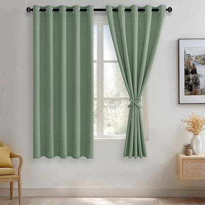 JIUZHEN Light Sage Blackout Curtains