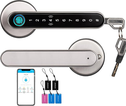 Smart Lock CATCHFACE Fingerprint Door Handle 5-1 Keyless Entry Door Lock
