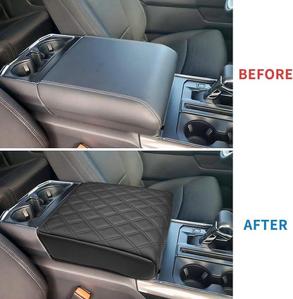 Xaido Center Console Cover for Ford F150 2021 2022 2023 2024 2025 2026 Accessories, Leather Armrest Protector Pad, Bucket Seat Only