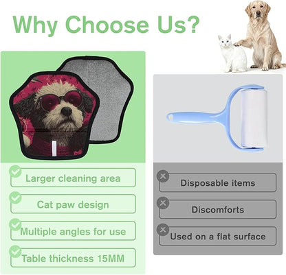 Hanxuanyifan Cool Dog Pet Hair Removal Glove for Dogs & Cats,2 PCS Newly Upgraded Reusable Electrostatic Pet Hair Gloves,Dog Hair Remover Tool for Clothing,Couch,Carpet,Car Seat