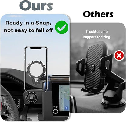 Car Phone Holder for Toyota Tacoma 2024 2025 2026 Accessories Magnetic Cell Phone Mount Apply to 8 Inch Screen Fixed Clip Hands-Free 360 Degree Rotation with Dashboard Storage Tray