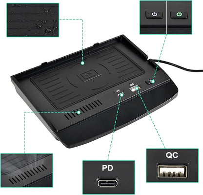 KEWISAUTO Wireless Charger for 2021-2024 Nissan Rogue S, SV, SL, Center Console Charging Panel Fast Phone Charger Pad for Nissan Rogue T33 S, SV, SL, Platinum 2021 2022 2023 2024 Accessories