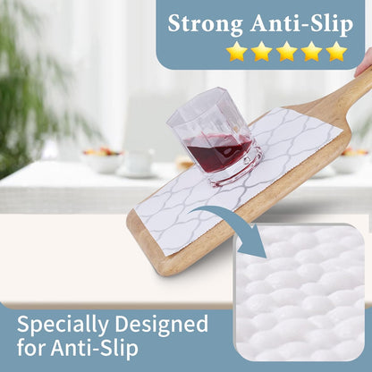 Shelf Liners for Kitchen Cabinets 12in x 20FT Non Adhesive Drawer Liner Silver Quatrefoil Shelf Liner Paper Strong Non-Slip Easy to Clean for Tool Box Refrigerator with Knife and Tape Measure