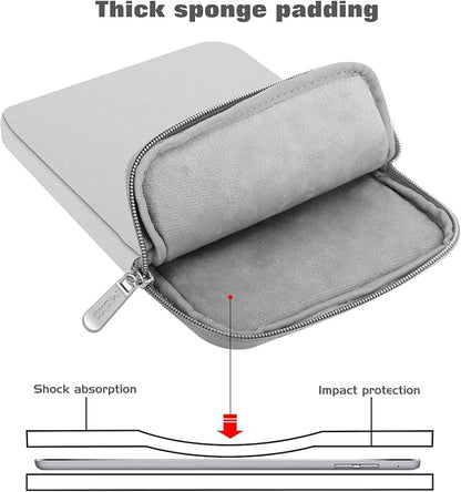 MoKo 9-11 Inch Tablet Sleeve Bag Carrying Case Fits New 11 inch iPad Air M3, iPad A16 2025, iPadPro 11 M4, Air 5/4/3, iPad10/9/8th Gen, Tab S8/S9 11", Gray + White