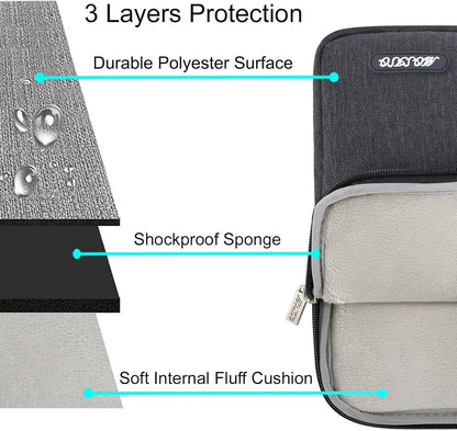 MOSISO Laptop Case 16 inch, 15-15.6 inch Laptop Sleeve Compatible with MacBook Pro 16 M4 M3 M2 M1, HP Acer Dell Lenovo ASUS Notebook, Polyester Vertical Computer Sleeve Bag with Pocket, Space Gray