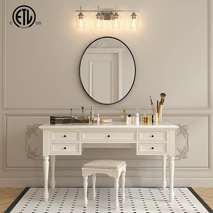 VONLUCE Bathroom Vanity Light, 4 Light Bathroom Light Fixture Over Mirror