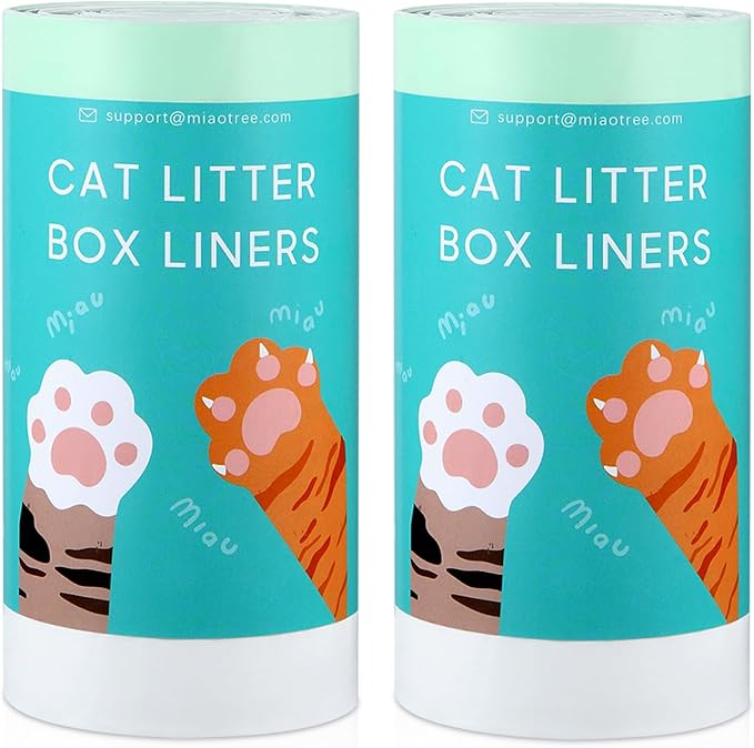 KropBom Cat Litter Box Liners, 20 Count - 41" x 19" Large Extra Durable Litter Pan Bags with Drawstring - Heavy Duty Liner Bags for Pet Litter Tray (Unscented)