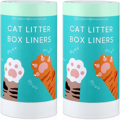 KropBom Cat Litter Box Liners, 20 Count - 41" x 19" Large Extra Durable Litter Pan Bags with Drawstring - Heavy Duty Liner Bags for Pet Litter Tray (Unscented)