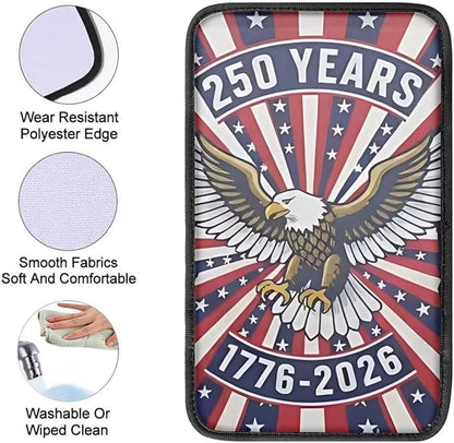 Dreaweet 250th Anniversary Car Center Console Cover Patriotic Eagle Flag Car Accessories Soft Scratch Proof Armrest Cover Center Console Cushion Pad Easy to Install