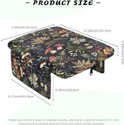 Dreaweet Car Center Console Cover Mushroom Car Arm Rest Cover Pad with Pockets Cute Car Accessories for Women Soft Comfy Thick Armrest Cover for Car SUV Sedan Truck