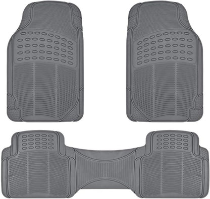 BDK MT783PLUS ProLiner Original Heavy-Duty Front & Rear Rubber Floor Mats, Gray, 3 Piece (Pack of 1)
