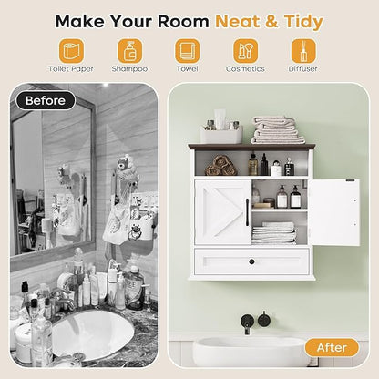 Bathroom Wall Cabinet, Wall Mounted Medicine Cabinet