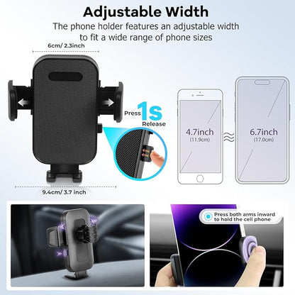 Car Phone Holder Fit for Toyota Tacoma 2024 2025/4Runner 2025 Accessories Fit 14-inch Screen, Dashboard Organizer with Cell Phone Mount Automobile Cradles Hands-Free 360 Degree Rotation