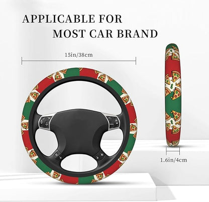 Neoprene Steering Wheel Cover Pizza Italy Flag Italian Car Steering Wheel Cover Universal Fit for Most Cars