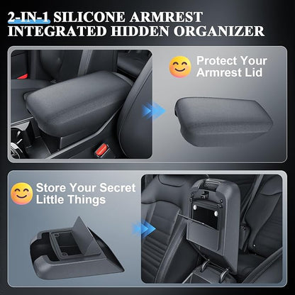BIBIBO for 2025 2026 Sportage Center Console Cover Kia Sportage (SX/SX Prestige/X-Pro/X-Pro Prestige) Silicone Arm Rest Cover w/Hidden Storage Box 2025 Sportage Armrest Secret Compartment
