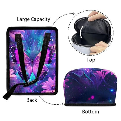 KEIAHUAN Purple Butterfly Foldable Hanging Car Trash Can for SUV Truck Van Automotive Vehicle Garbage Cans Large Capacity Garbage Bin for Travel Camping Office