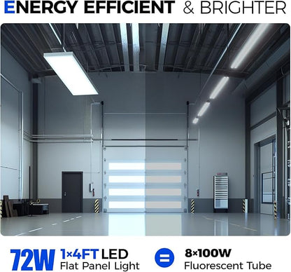 Barrina 1x4 LED Flat Panel Light, 8640LM 72W, 0-10V Dimmable, Brightness & 5CCT
