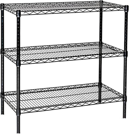 Omega 12" Deep x 48" Wide x 36" High 3 Tier Black Starter Shelving Unit