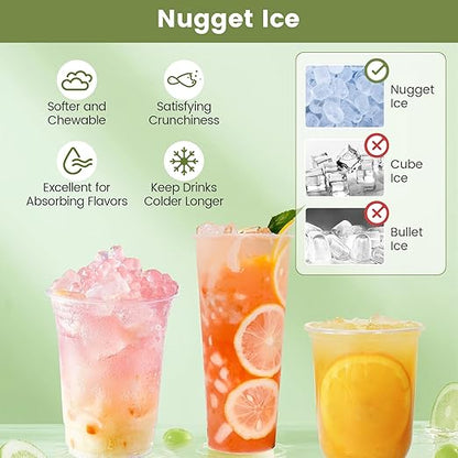 COSTWAY Self Dispensing Nugget Ice Maker Countertop, 56 Lbs/24H Soft Chewable