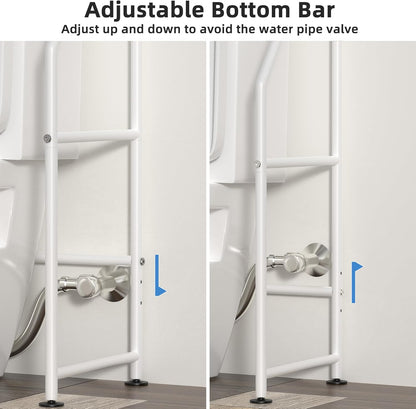 3-Tier Over The Toilet Storage, Freestanding Metal Bathroom Shelves, Space Saver Above The Over Toilet Storage Shelf for Bathroom (White)